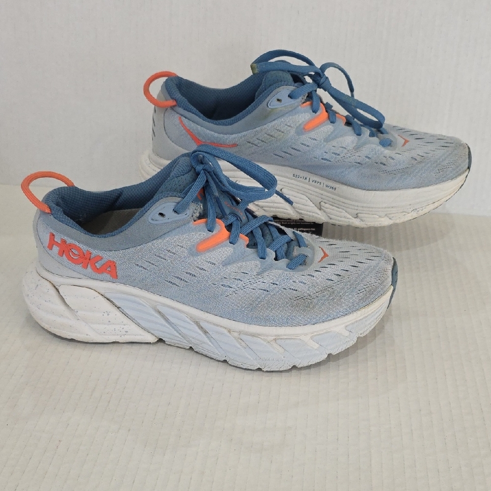 Hoka Gaviota 4 Womens Sky Blue and White Athletic Shoes Size 7.5